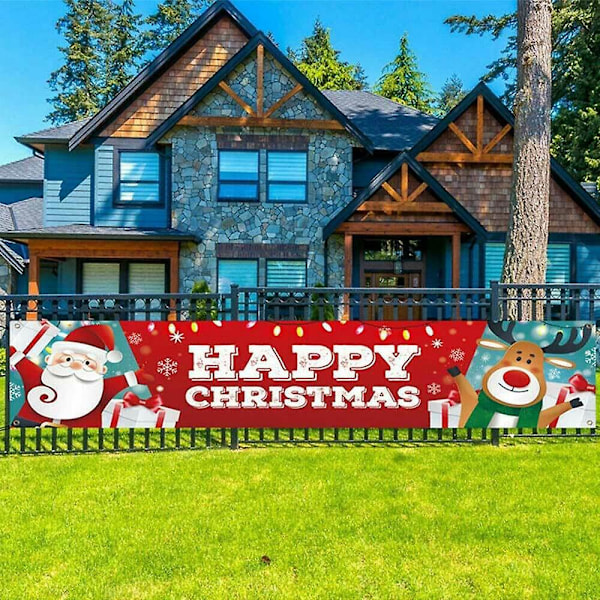 Joulupukki-lippu Merry Christmas -koriste Juhlatarvike Koti-koriste Joulujuliste