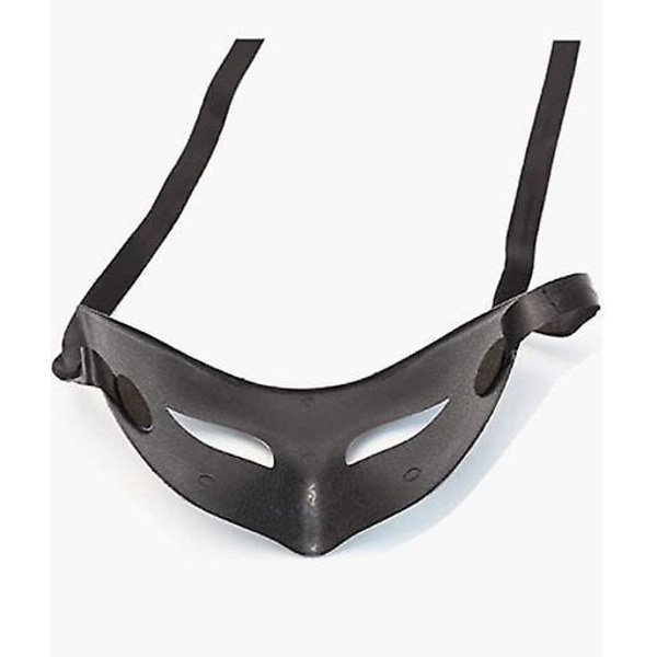 Maske for menn i sort, Halloween venetiansk voksenmaske, sort Mardi Gras-maske (1 stk, sort) LANG
