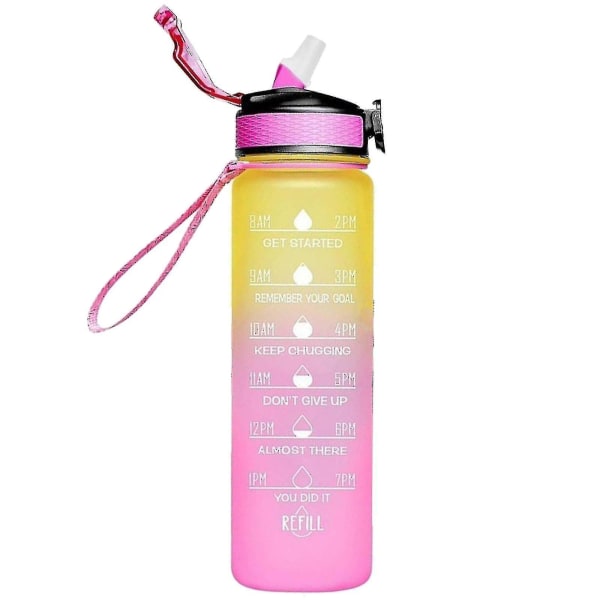 1000 ml gratis motiverende sportsmugge med tidsmarkør Utendørs fitness krus Gradient farge krus utendørs frostet vannflaske Style 5