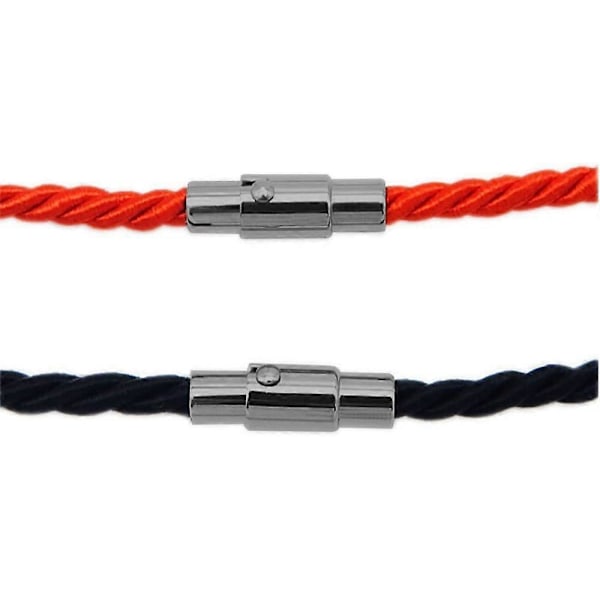10 stk Magnetiske Smykke Armbåndslukninger for Lær Halskjede Armbånd Snord End Caps for Smykkeproduksjon (Svart, 6 mm)