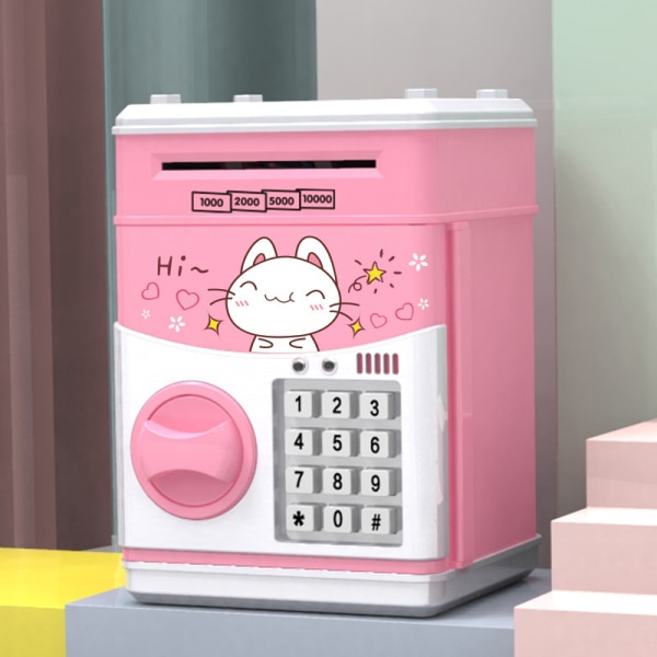 Electronic piggy bank-kid, adult piggy bank with password automatic teller machine (happy cat)
