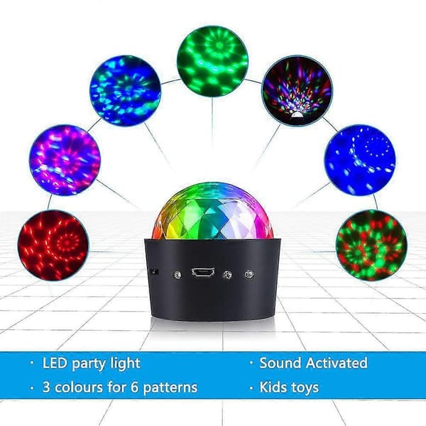 Mini Diskokugle Lys, Stemmestyret Disko Festlys Scenebelysning Effekt Dj Strobe Kugle Zekai