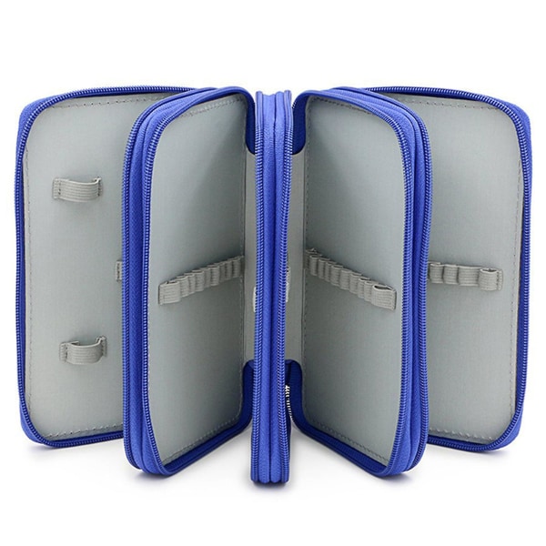 4-lagers förvaringsväska för pennväska med stor kapacitet Pennväska förvaringsväska (BLÅ)