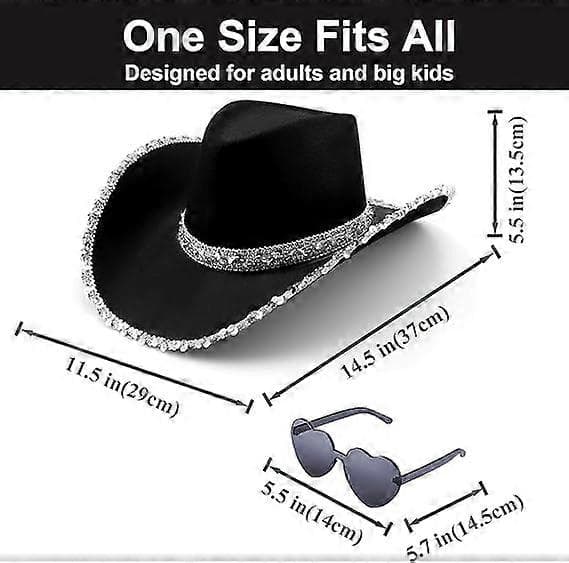 Asut Aikuisten Texan Cowboy Hat Naamiaisasuste, musta