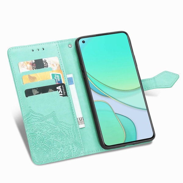 Fodral för Oneplus 8t Cover Läder Plånbok Fodral Mandala Magnetisk Flip Skydd Stöttålig - Grön