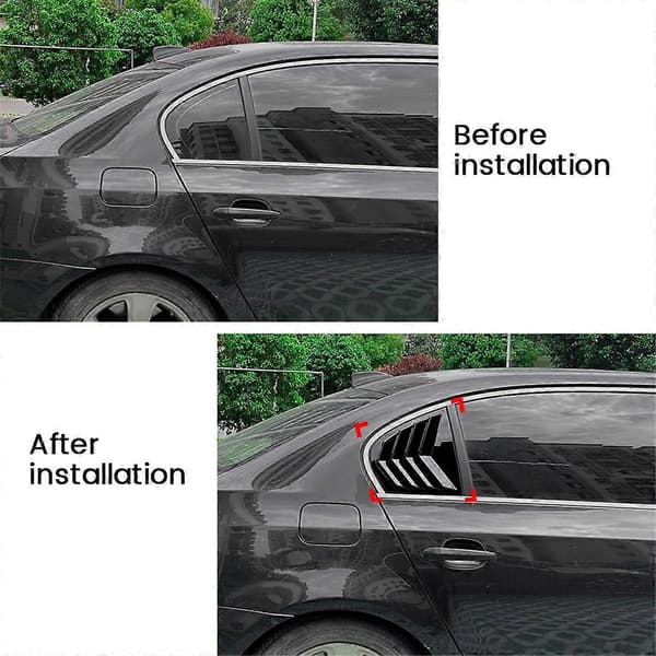 Bil Bagrude Shutter Cover Trim Vindue Louver Side Vent Trim til 5 Serie E60 2004-2010 Gloss Sort