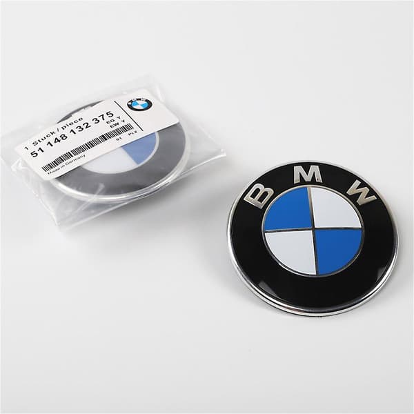 2 stk. Hettemerker og Bagasjeromsmerker, Bilhette Foran 82mm + 74mm for Alle Modeller E30 E36 E46 E34 E39 E60 E65 E38 X3 X5 X6 3 4 5 6 7 8