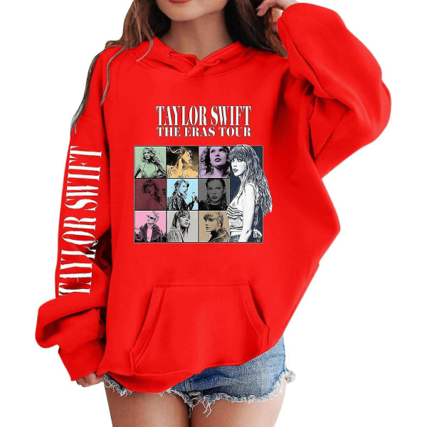 Luvtröjor för flickor 1989 Casual Taylor-tröja Barn Pojkar Swifts Pullover Konsertdräkt med huva för 4-14 år 01 red 12 to 13 Years