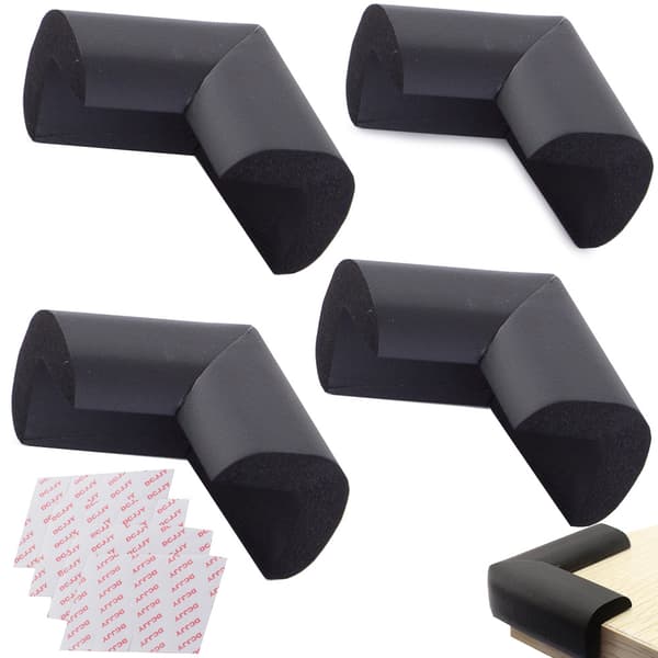 Hörnskydd i skumplast 4-pack Svart
