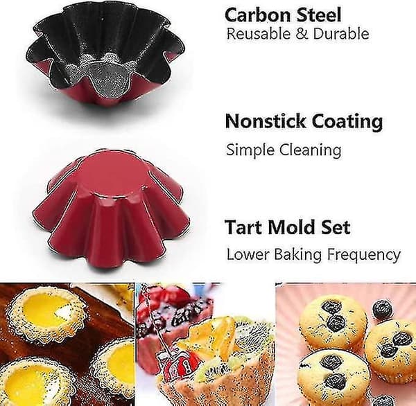 10-pack Tartformar, Mini Muffinsformar i Kolstål 12