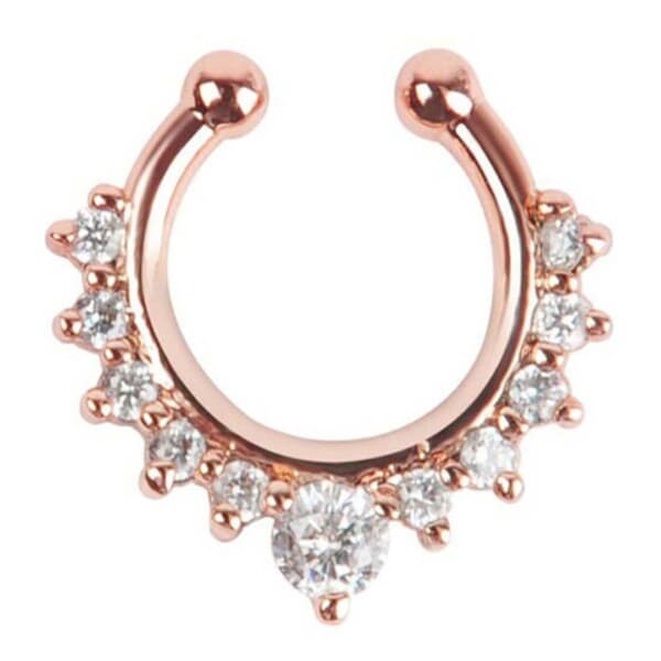 Falsk Septum Näspiercing Näsring Utan Hål Roséguld