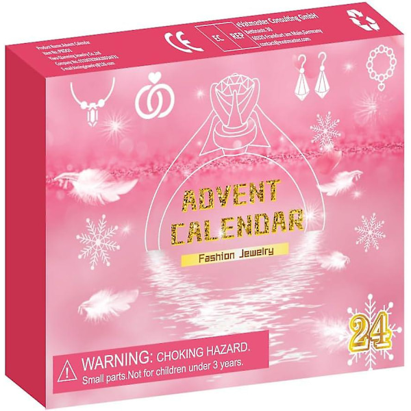 Countdown Joulukalenteri Yllätyspakkaus Adventtikalenteri 2023 Lapsille Korusarja Yllätyspakkaus Sormus Kaulakoru Korvakorut 24-osainen sarja