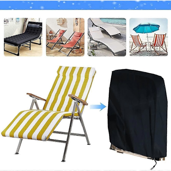 Skyddande överdrag för hopfällbar solstol, Överdrag Transat Jardin Anti-UV, Vattentät, Dammtät, 210D Oxford Housse Relax Jardin för solstolar, Faut