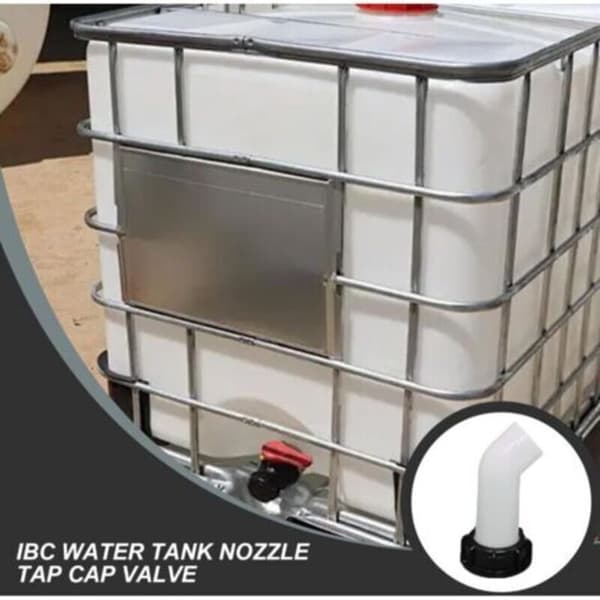 2 stk. afløbstud med møtrik IBC 1000L vandtank dyseventilfitting E