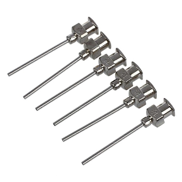 Luer Lock dispenseringsnålespiss i rustfritt stål, 18 Gauge, 0,57 mm ID x 1,18 mm OD, 1\" lengde (pakke med 6)