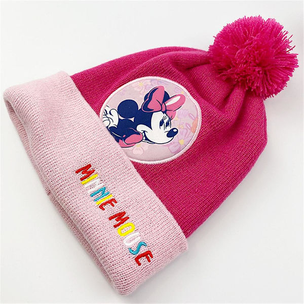 3-8 år flickor Frozen Elsa Anna Minnie tryckt vinter stickad mössa halsduk handskar set C