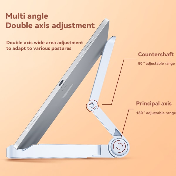 Basics Multi-Angle bærbar stativ for iPad-nettbrett, e-leser og telefon for direktestrømming, videotitting og nettkurs