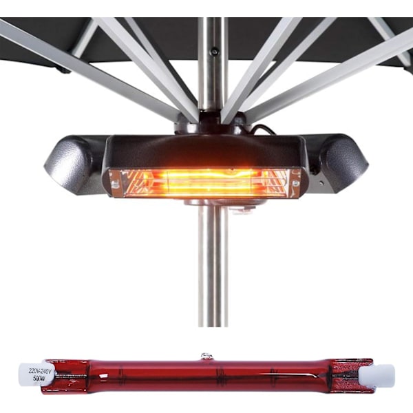 500 Watt Ruby Kompatibel med Heatmaster R7 Halogen Varmepære for Hagevarmer - Pakke med 4