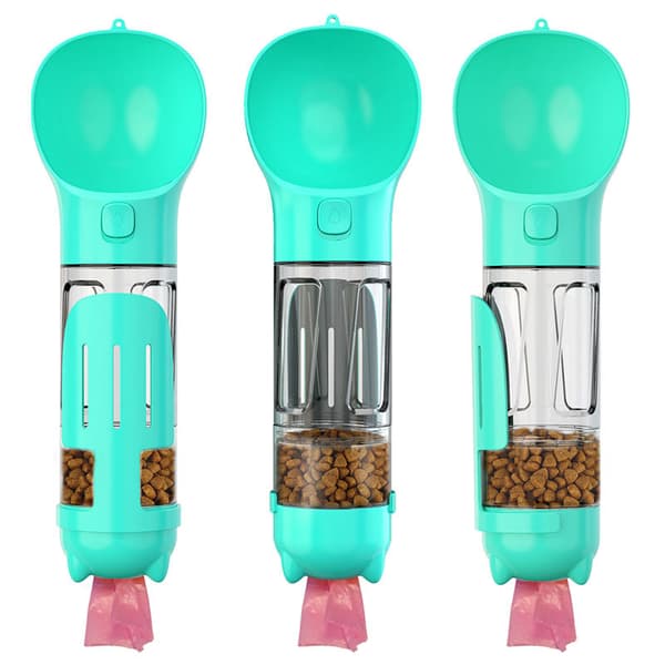 Husdjurstillbehör - utomhusvattenflaskor - hopfällbara resevattenflaskor - hundmatskålar - 1 set (300 ml vattenbehållare + bajspåsedispenser)