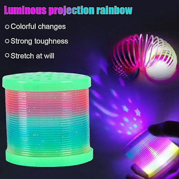 Glow In Dark Walking Rainbow Spring Toy Kid Magic Luminous Slinky Rainbow - XC