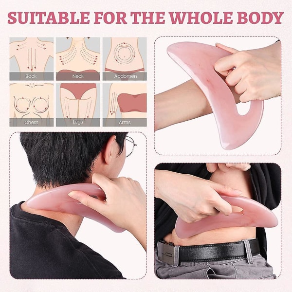 Wabjtam Gua Sha-massageverktyg med handtag (harts) Större Guasha-skrapverktyg för rygg, nacke, ansikte, benmassage, lymfdränage, cellulitborttagning LÅNG