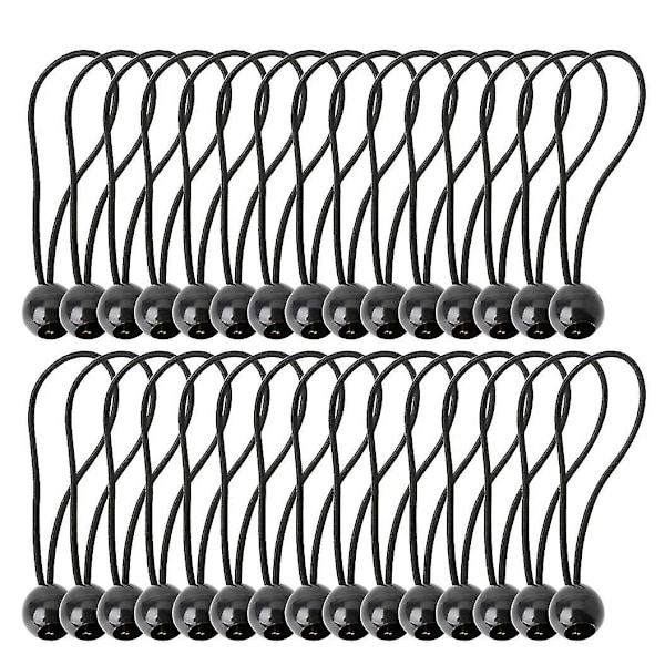 30 st Bungee-snöre med bollar Elastiska slips Bungee-växlar Slips för markiser, tältbanderoller, flaggstänger, presenning