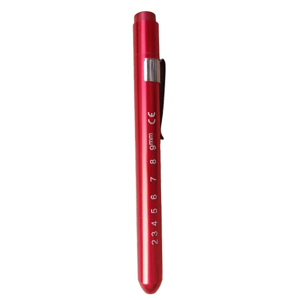 Bærbart pennlys med penneklips Gjenbrukbart slitesterk pennlys for medisinske mennesker Red White Light