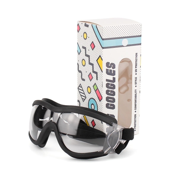 Starlight-pet Goggles Hundetilbehør Transparente Briller Vandtætte Vindtætte Snebeskyttende UV Store Hunde Briller, Transparente, 21,5cm