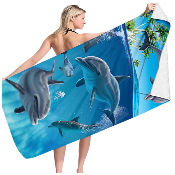 Strandhåndklæde Havdyr Strandhåndklæde Mikrofiber Dobbeltsidet Fløjl Skildpadde Octopus Strandhåndklæde Svømme Badehåndklæde Alsidigt Strandhåndklæde B