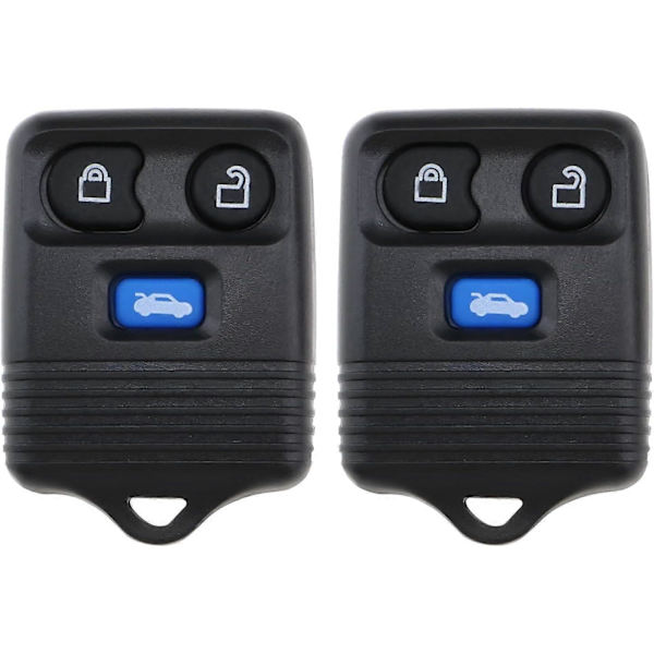 2 st 3-knapps 433MHz Bilnyckel Fjärrkontroll Kompatibel med Ford Transit MK6 2000-2006 och Connect Van 2002-2007 Maverick Svart