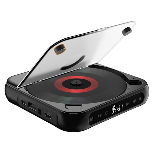 BT5.1 CD-spelare Portabel Musikspelare FM-radio Skrivbords CD-spelare med Dammskydd LED-Display 6 12