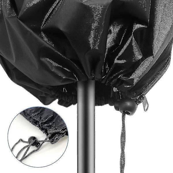 Parasol Cover, Vandtæt, Vindtæt, Ekstra Stærk Ripstop Oxford Stof Ekstra Stor Fritstående Parasollovertræk Med Lynlås (265 X 40/70 / 50 Cm) - Sort