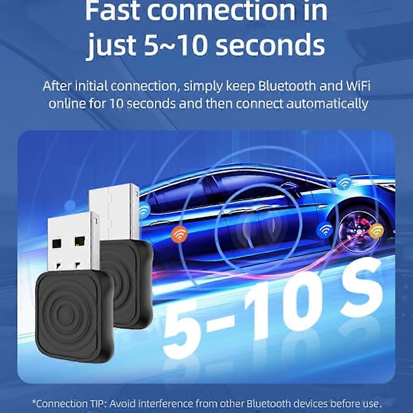 CARLINKIT Mini Ultra Trådlös CarPlay Android Auto Adapter för Kabelansluten CarPlay Android Auto Biluppgradering
