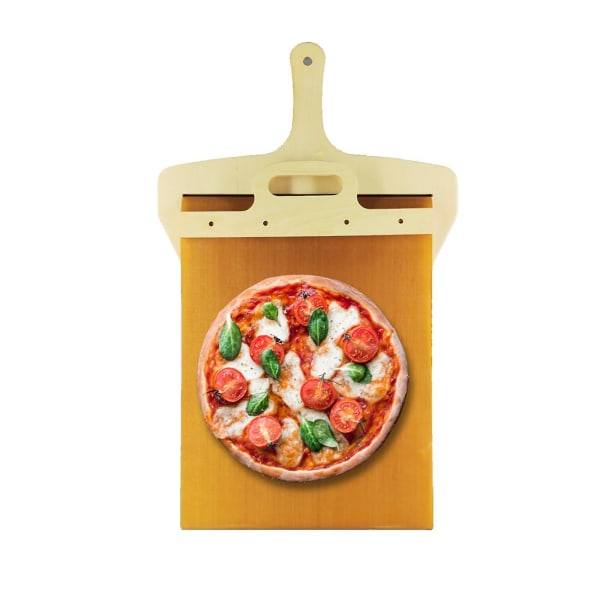 Pizzaskalet som överför Pizza Perfectl, Pizzapaddel med handtag, Pizzaspatel för inomhus och utomhus