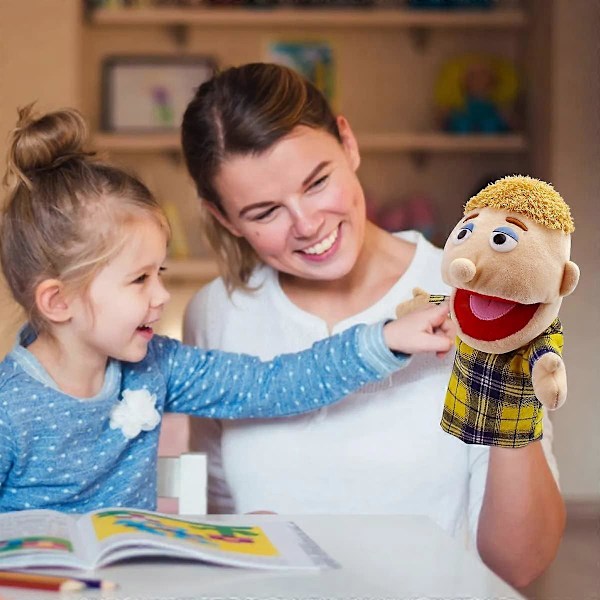 Familie Hånddukker, Dukker til Børn Rolleleg Familiemedlemmer 30 CM Multi-etniske Dukker Plys Blød, Hånddukker Familie Dukker Historie Legetøj Dukke