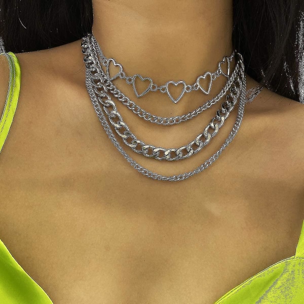 Lukkoavain Ristiriipus Kaulakoru Pitkä Linkki Ketju Statement Chunky Punk