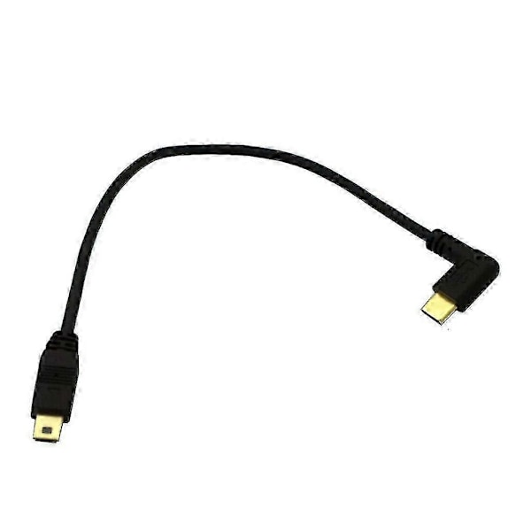 Mini USB till Typ C Adapterkabel 90 Grader USB 3.1 Typ C till Miniusb Konverter Anslut och Överför Data Enkelt