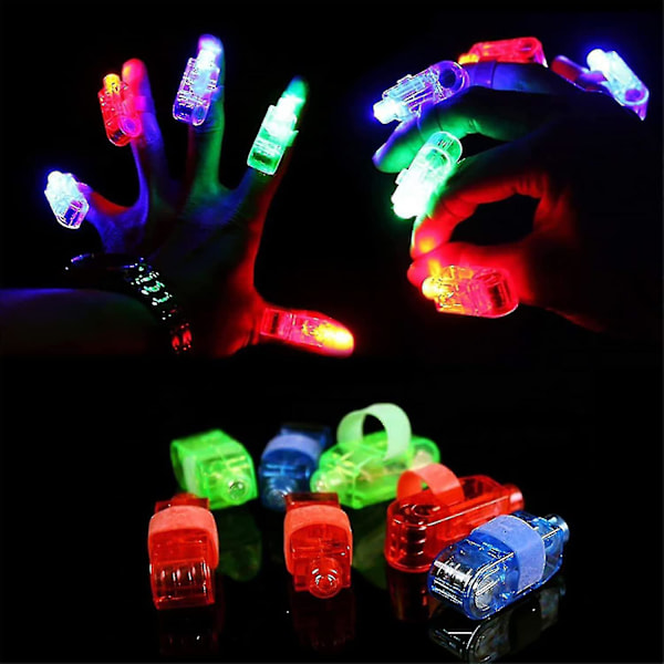 20 stk Super Lyse Led Fingerlys Fingerlommelygte Lys Op Legetøj Party Favor Forbrugsvarer (blandet farve)