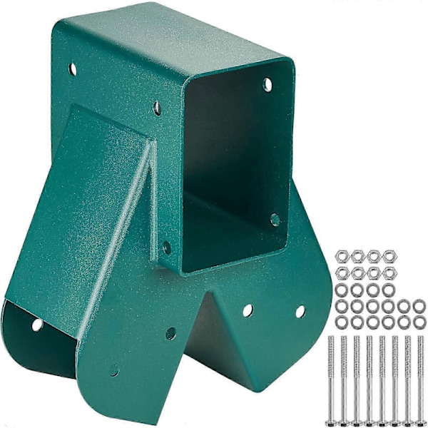 A-Frame Mitt Swing Set Fästen, med Monteringsdetaljer, DIY Swing Set Fäste Swing Set Kit för 4x4 Ben & 4x6 Balk, Grön