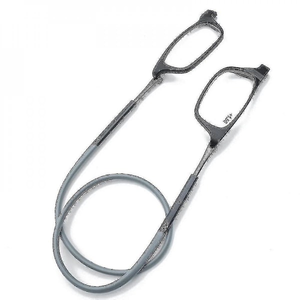 Läsglasögon Högkvalitativa Tr Magnetic Absorption Hanging Neck Funky Readers Glasögon 2.75 Magnification Grey