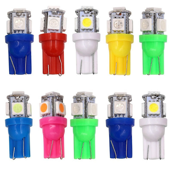 Bilglödlampa T10 5050 5smd 5W5 breddindikatorljus skyltbelysning motorcykel blinkers LED12V billjus