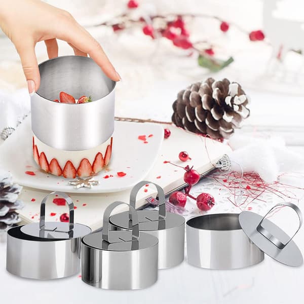 5-pack - Kakringar i rostfritt stål - Runda dessertringar - Bakringar - Form - Rostfritt stål - Dessertformar - Bakformar