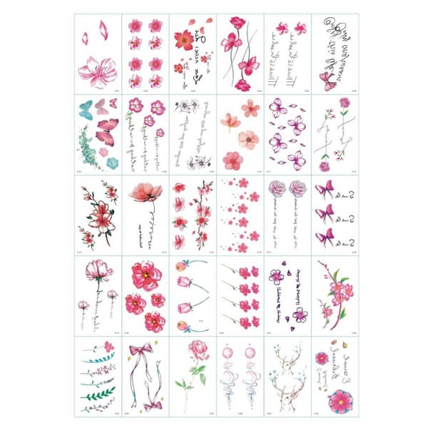 30-pack tillfälliga fejk-tatueringar Rubby Flowers