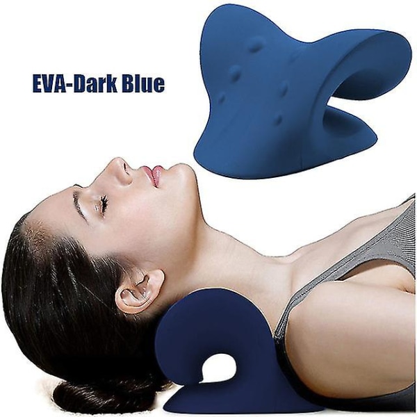 Nakke Skulder Båre Relaxer Massagepude Cervikal Kiropraktisk Trækanordning til smertelindring Cervikal Rygsøjle Alignment Yfinew For 2024 Dg C-Blue