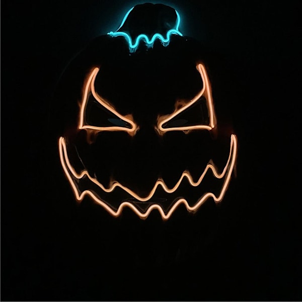 LED-mask Pumpa-stil Mask Smältande Ansikte Vuxen Kostym Halloween Läskig