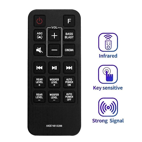 AKB74815396 Erstatningsfjernkontroll for LG Lydplanke SJ4R SJ4Y SJ4Y-S Fjernkontroll