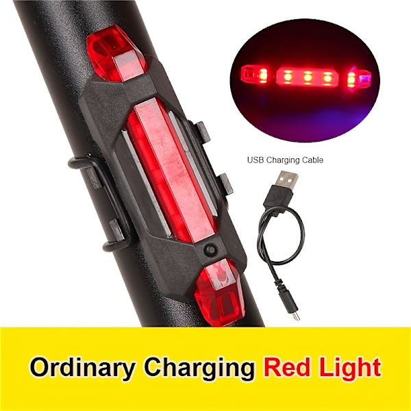 USB-ladattava LED-polkupyörän takavalo - 7 vilkkuva tilaa turvallisuuden ja näkyvyyden takaamiseksi - Maasto- ja maantiepyörän takavalo ajamiseen ja pyöräilyyn