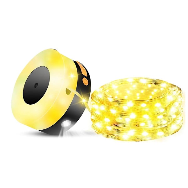 Camping String Lights, 3 i 1 Solcelledrevet Campinglys, Lommelygte, 3600mAh Bærbar Oplader, 32,8FT S
