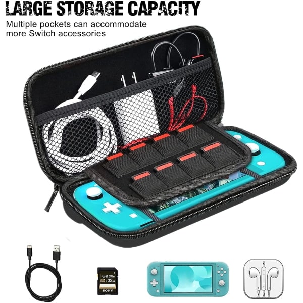 (Svart) 1. Nintendo Switch Lite-etui, hardcase for Nintendo Swi