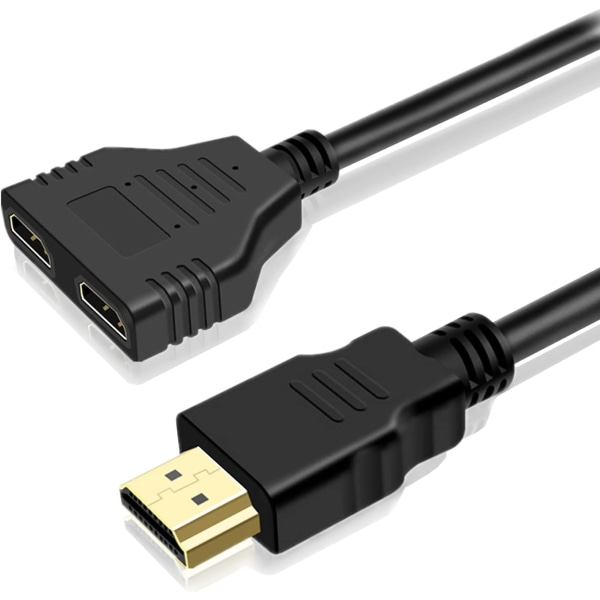 HDMI-jakokaapeli, 1080P HDMI-uros-kaksois-HDMI-naaras, 1-2-suuntainen jakokaapelisovitinmuunnin DVD-soittimille/HDTV/LCD-näytölle ja projektoreille
